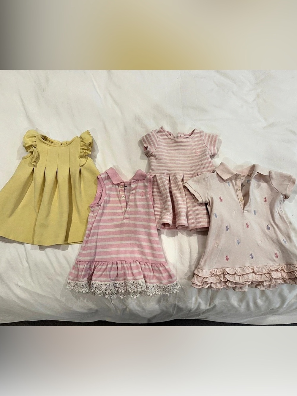 Ralph Lauren Dress & Bloomer Set Baby Girls Dresses Set of Four. Size 6mo